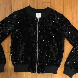 🖤 Ella Moss sequin black bomber jacket. 🖤